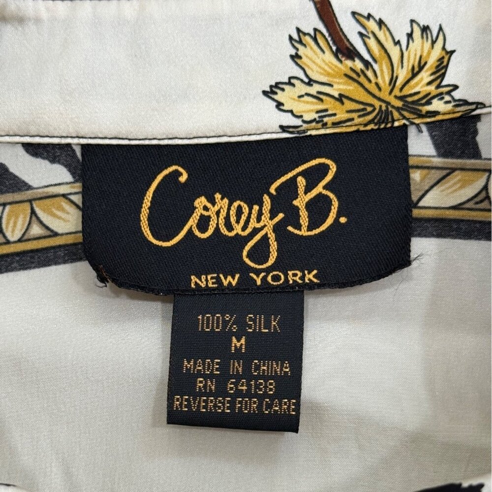 Corey B. New York Womens Silk Top Button-Up Safari Giraffe Tunic Shirt Size M - Picture 4 of 7